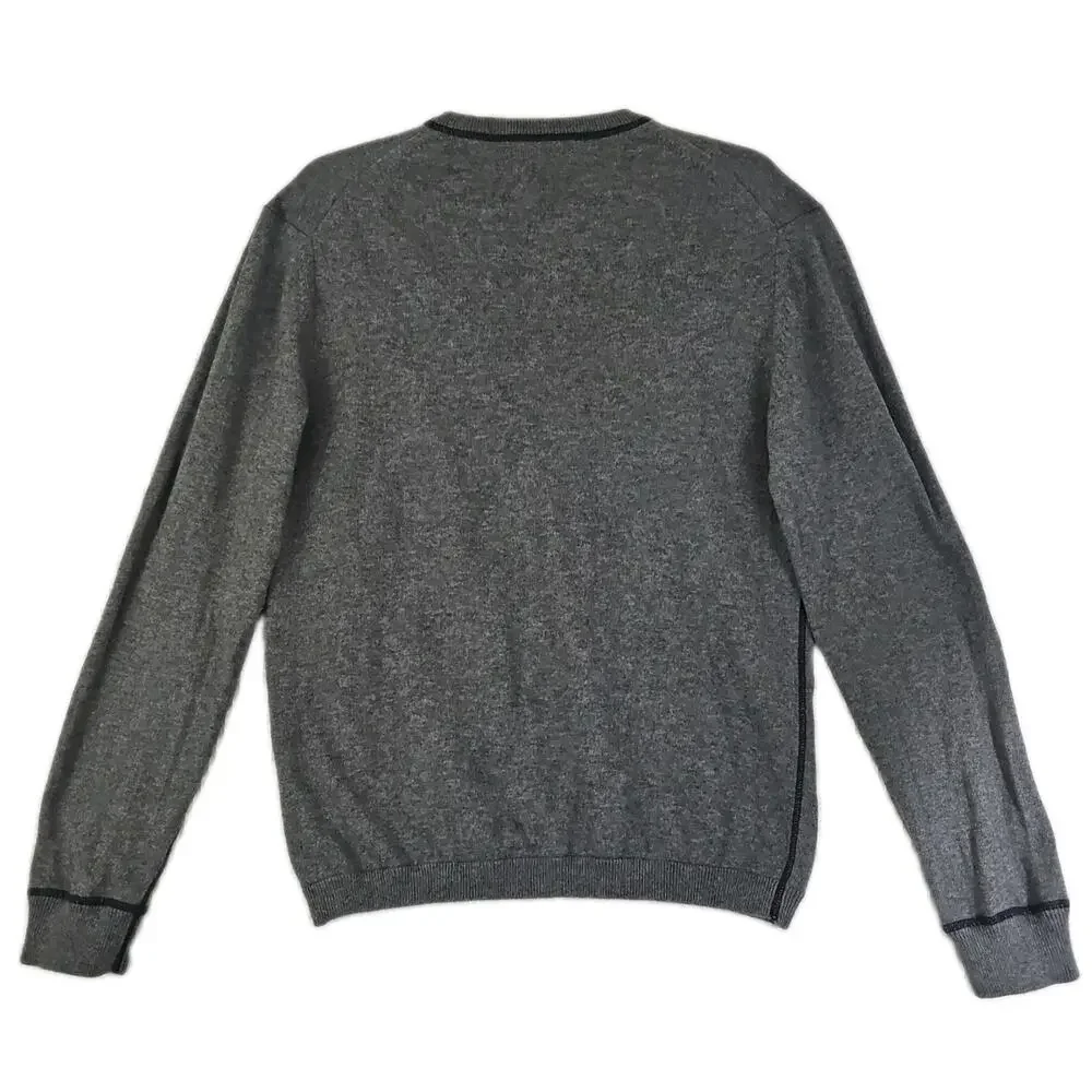 Banana Republic Cotton Cashmere ~Men's Size S~ Dark Gray V-Neck Sweater Pullover